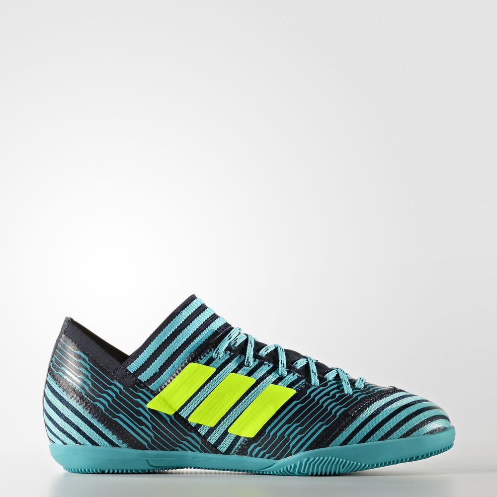 Adidas Nemeziz Tango 17.3 Indoor - ποδοσφαιρικα παπουτσια για αγορια - Κίτρινα/Μπλε,Μέγεθος: EU 27 –